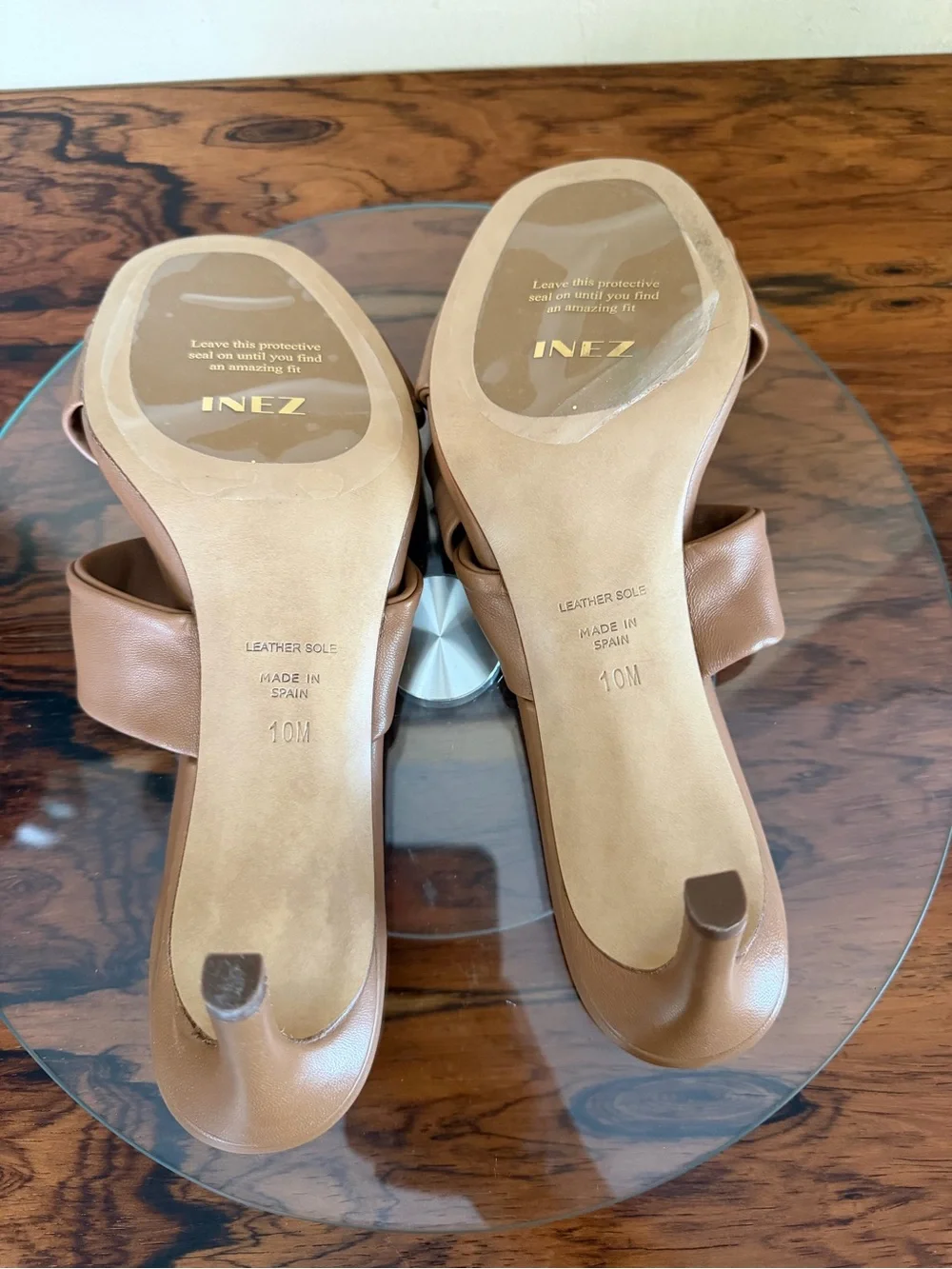 Inez Isa Heel slides in Cognac Nappa size 10 M